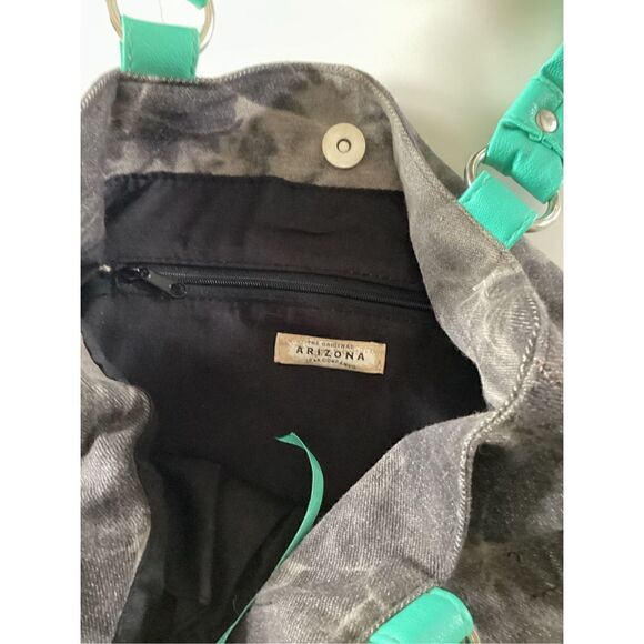 Arizona Peace Shoulder Bag Boho Tie Dyed Teal Brown BLING - Picture 5 of 9